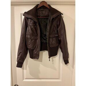 Brown Faux Leather Jacket